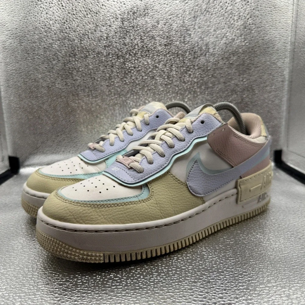 Size 10 Nike Air Force 1 Shadow Womens Pale Ivory Gold Excellent CI0919-106